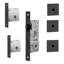 Kit Fechadura Rolete 800 Tetra Pivotante Quadrada Stam Preto Foto mini 1
