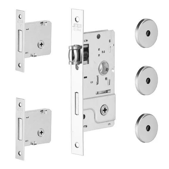 Kit Fechadura Stam 800t Rolete Pivotante 2 Travas Tetra Inox Foto 1