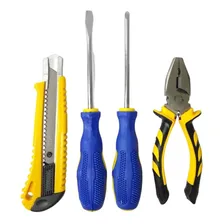 Kit Ferramenta Alicate, Estilete ,chave, Philips Fenda Cor Azul Foto mini 1