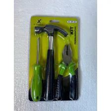 Kit Ferramentas 3pçs Martelo, Alicate, Chave Philips Cor Verde Foto  mini 1