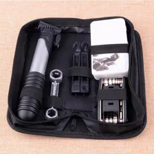 Kit Ferramentas Bicicleta Bomba Ar Reparo Bolsa Preto Foto mini  2