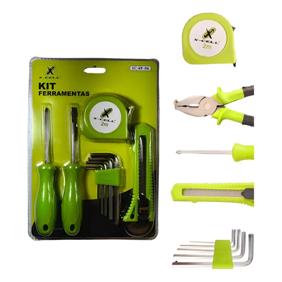 Kit Ferramentas Chaves,alicate,estilete E Fita Métrica 2m Foto 1