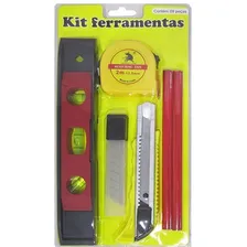 Kit Ferramentas Com Trena Estilete Nível Lápis Lâminas Foto  mini 1