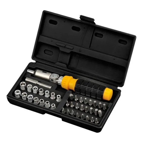 Kit Ferramentas De Bits Fenda E Soquetes 41 Peças Titanium Foto 1