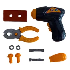 Kit Ferramentas Infantil Brinquedo C/ Furadeira + 10 Pçs Foto mini 2