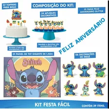 Kit Festa Completa 39pçs Em Eva Stitch Decoração Aniversário Foto mini 2