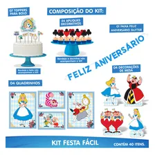 Kit Festa Facil Alice País Maravilhas Decoração Aniversario Foto mini  2
