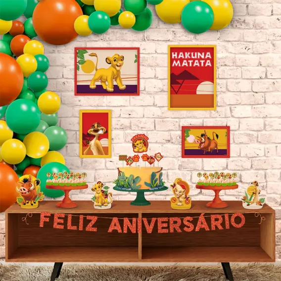 Kit Festa Fácil Decoração Festa Rei Leão Foto 1