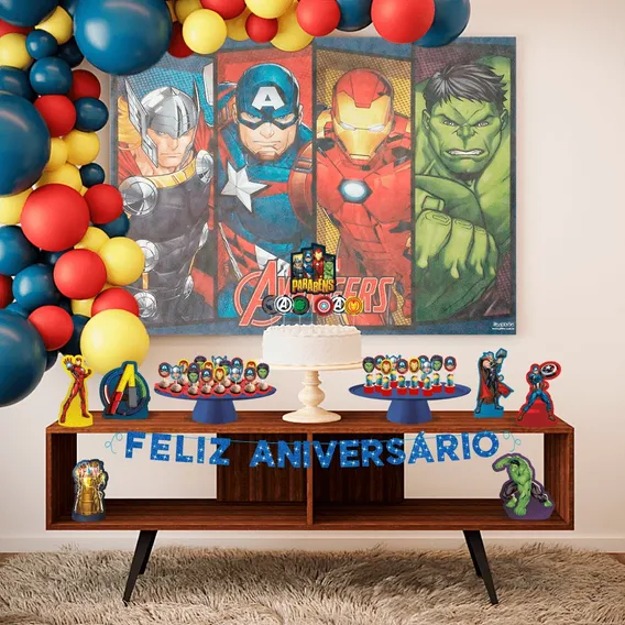 Kit Festa Fácil Herois Os Vingadores Marvel Decoração Foto 1
