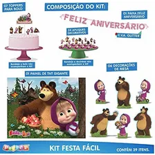 Kit Festa Fácil Masha E O Urso - Decoração De Festa Foto mini  3