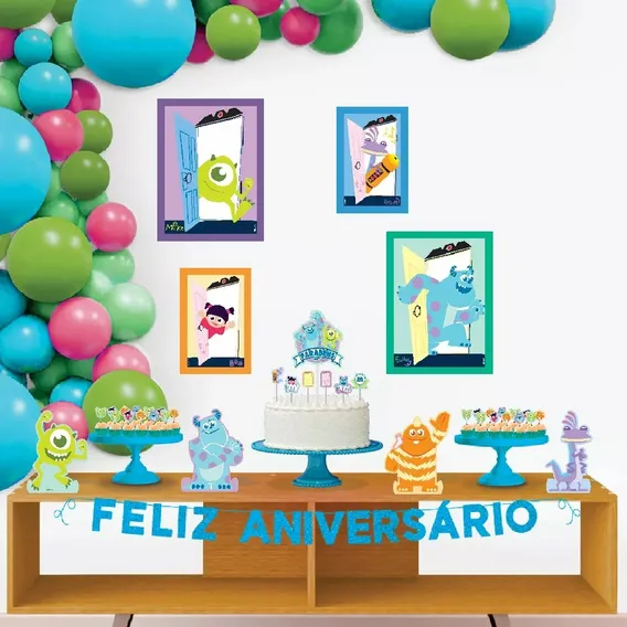 Kit Festa Fácil Monstros Sa Decoração De Aniversário Foto 1