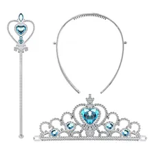 Kit Festa Princesa Acessórios Disney Cinderela Varinha Coroa Cor Azul Foto mini  2