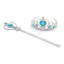 Kit Festa Princesa Acessórios Disney Cinderela Varinha Coroa Cor Azul Foto  mini 1