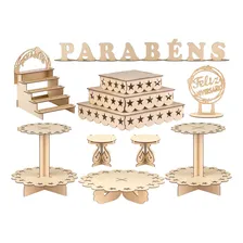 Kit Festa Provençal Estrela Mdf Cru Porta Cupcake Foto mini 1