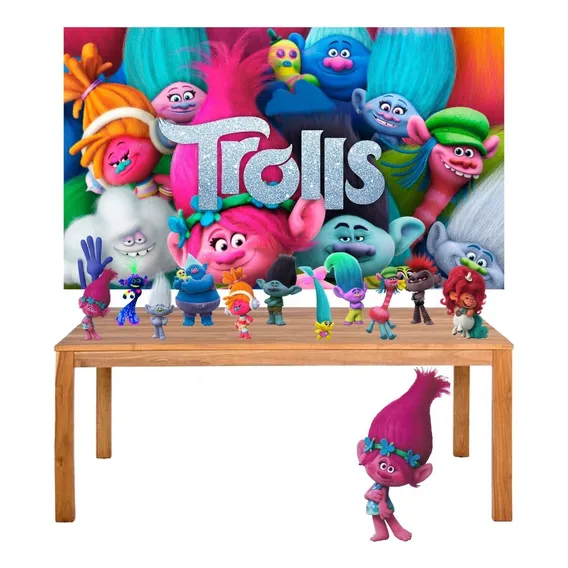 Kit Festa Trolls Display + Painel 150x100cm Foto 1