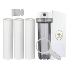 Kit Filtro 10 Transparente 3 Refis Polipropileno 5 Micras Cor Branco Foto  mini 1