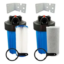 Kit Filtro Big Blue 10 + Plissado Lavável 20 + Carbon Block Foto  mini 1