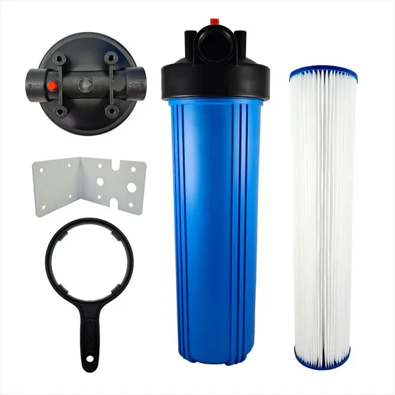 Kit Filtro Carcaça Big Blue 20'' X 4 1/2 Chave + Plissado Cor Azul Foto 1