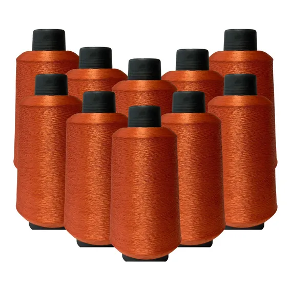 Kit Fio Overloque 500g - 10 Cones Colorido Cor Cobre Foto 1
