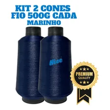 Kit Fio Overloque 500g 2 Cones Fio Para Costura Em Overloque Cor MARINHO Foto mini 2