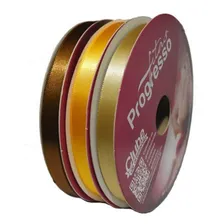Kit Fita De Cetim N2 10mm Progresso 50m - 10 Unidades Cor Branco Liso Foto mini 1
