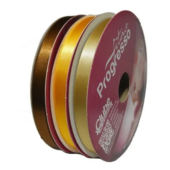 Kit Fita De Cetim N2 10mm Progresso 50m - 10 Unidades Cor Branco Liso Foto 1