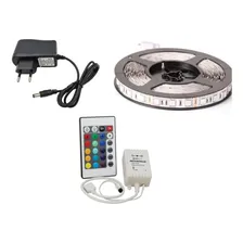 Kit Fita Led Rgb 5050 5mt + Fonte Parede + Controle Remoto Foto  mini 1