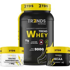 Kit Fitness Whey Protein 900g + Bcaa 100g + Creatina 100g Sabor Baunilha Foto  mini 1