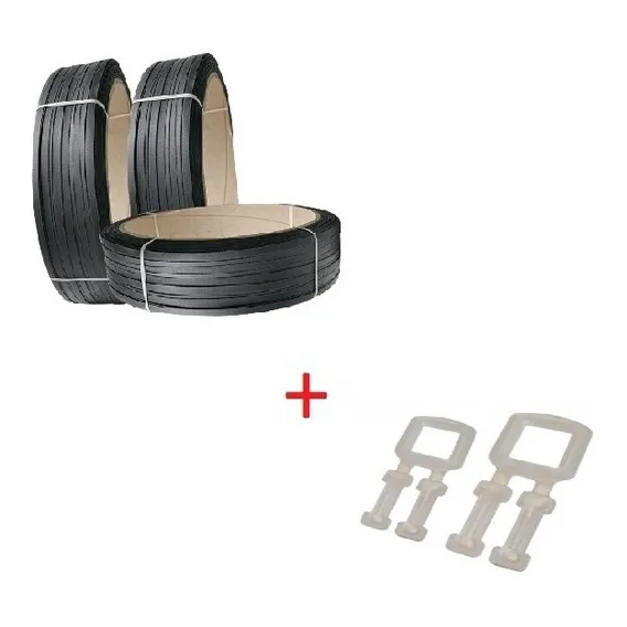 Kit Fivela (1.000unid) + Fita De Arquear Pp Preta 13mm Foto 1
