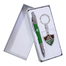 Kit Fluminense Jogo Caneta Roller Ball De Metal Com Chaveiro Foto  mini 1