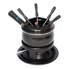 Kit Fondue Preto Jogo Com 12 Peças Conjunto Esmaltado Foto  mini 1