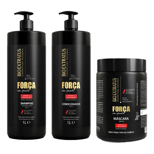 Kit Força Com Pimenta 3 Produtos Bio Extratus - 1l Foto 1