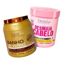 Kit Forever Liss - Desmaia Cabelo 950g + Banho De Verniz 1kg Foto mini 1
