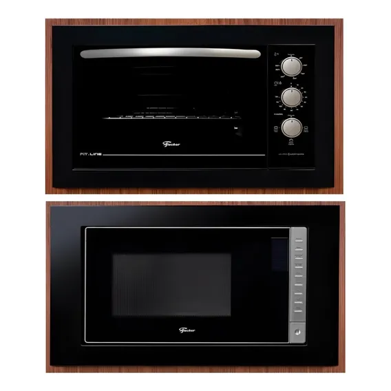 Kit Forno 48l E Micro-ondas 25l Embutir Preto 110v Fischer Foto 1