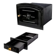Kit Forno A Lenha Grande Ferro Fundido E Gaveta Cinzeiro Foto mini 1