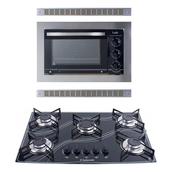 Kit Forno Embutir 45l E Cooktop 5 Bocas Preto Safanelli 127v Foto 1