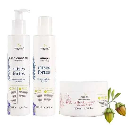 Kit Fortificante Shampoo, Condicionador E Máscara Capilar Foto 1