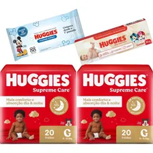 Kit Fralda Huggies Supremme Care + Lenço + Creme Assadura Gênero Sem gênero Tamanho Grande (G) Foto  mini 1