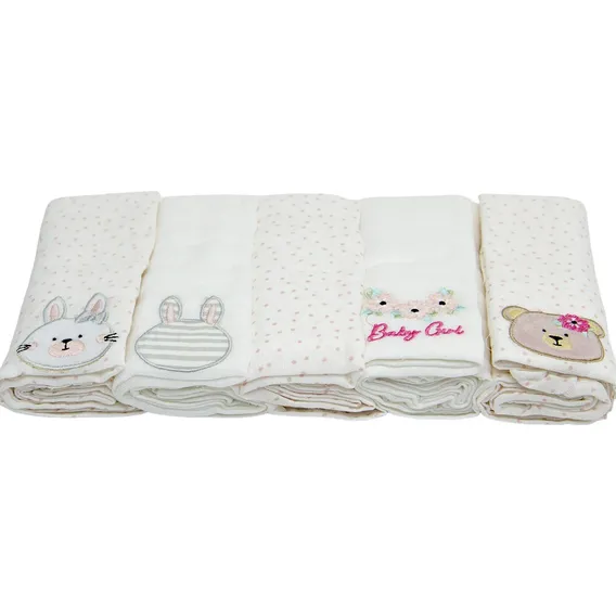 Kit Fralda Soft Com 5 Unidades - 3581 Coelha/ursa Rosa Foto 1
