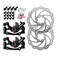 Kit Freio A Disco Bicicleta 160mm Pastilhas Parafusos Gts Foto  mini 1