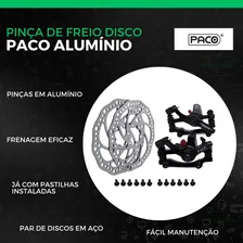 Kit Freio Disco Bicicleta + Cubo Bike Aço Eixo + Rapid Fire Foto mini  3