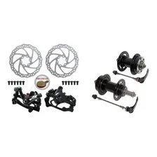 Kit Freio Disco Bicicleta Paco Discos Pinças + Cubos Aço 36f Foto mini 1