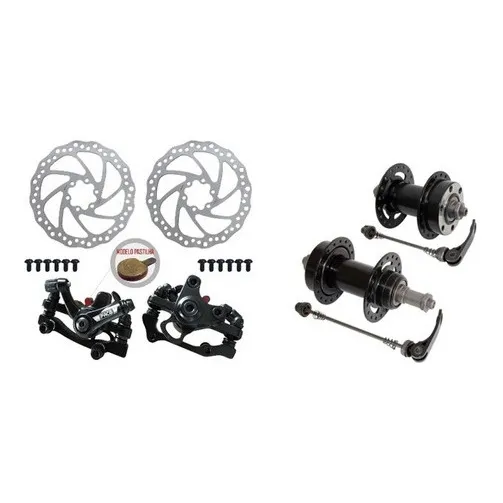 Kit Freio Disco Bicicleta Paco Discos Pinças + Cubos Aço 36f Foto 1