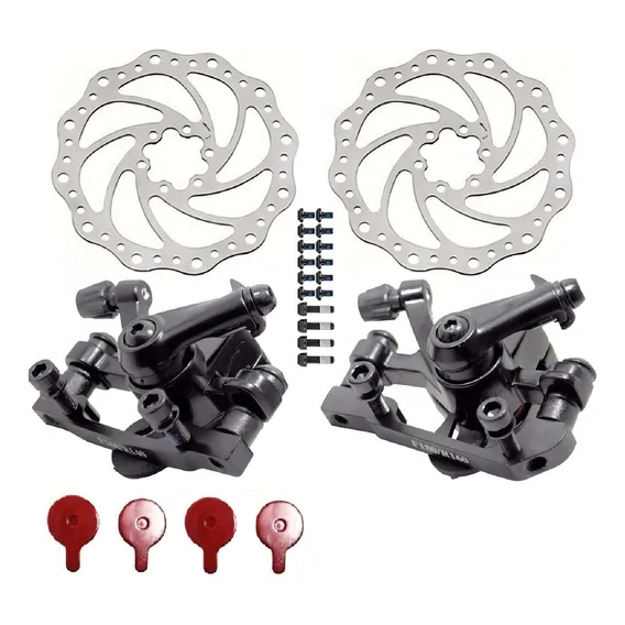 Kit Freio Disco Bike Mecânico Disco Pinças Rotor Absolute Foto 1