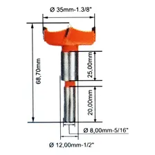 Kit Fresas Dobradiça Caneco 26mm E 35mm Meta Duro Para Tupia Foto mini 3
