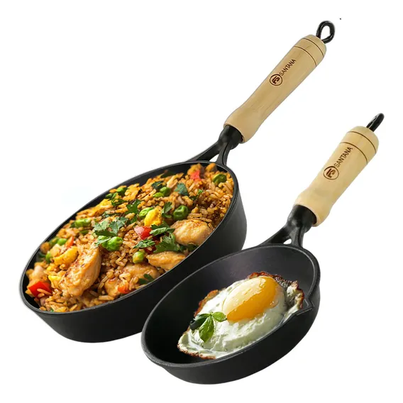 Kit Frigideira Ferro Fundido 22cm + Mini Frigideira Ovo Foto 1