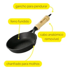 Kit Frigideira Ferro Fundido 22cm + Mini Frigideira Ovo Foto mini  3