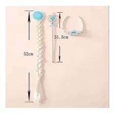 Kit Frozen Da Elsa Com Coroa Trança E Varinha Cor Azul Piscina Foto mini 2