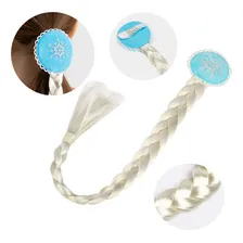 Kit Frozen Elsa Acessórios Com Trança Luvas Coroa E Varinha Cor Azul-celeste Foto mini 4