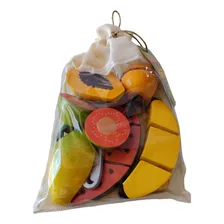 Kit Frutinhas De Madeira Com Corte - 5 Frutas Foto mini  3